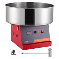 VEVOR elektrische suikerspinmachine, 1000W suikerspinmachine, commerciële suikerspinmachine met roestvrijstalen kom en suikerlepel, perfect voor kinderverjaardagsfeestjes thuis, familiebijeenkomsten (rood)