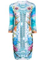 Philipp Plein robe courte à imprimé Hawaii - Bleu