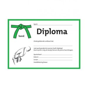 Judo diploma groene band (per 25 stuks)