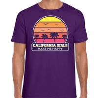 California girls zomer t-shirt / shirt California girls make me happy paars voor heren