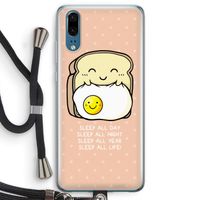 Sleep All Day: Huawei P20 Transparant Hoesje met koord