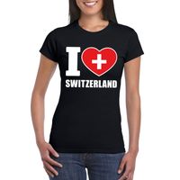 Zwart I love Zwitserland fan shirt dames