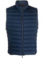 Moorer gilet matelassé à fermeture zippée - Bleu