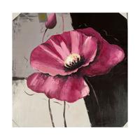 Canvas Schilderij Klaproos Roze zwart