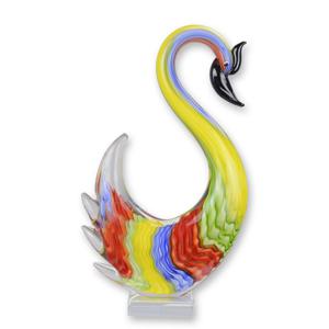 A MURANO STYLE GLASS FIGURINE OF A SWAN