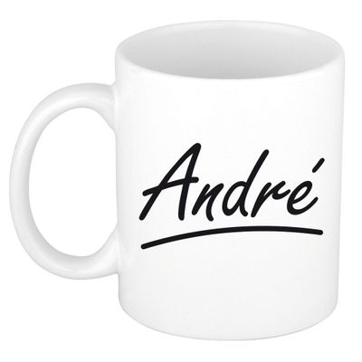 Naam cadeau mok / beker Andr? met sierlijke letters 300 ml