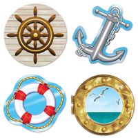 Maritiem thema wanddecoratie 4 stuks Maritiem thema wanddecoratie 4 stuks