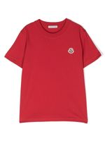 Moncler Enfant t-shirt à patch logo - Rouge