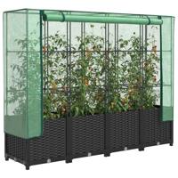 Verhoogde plantenbak met kashoes rotanlook 160x40x138 cm