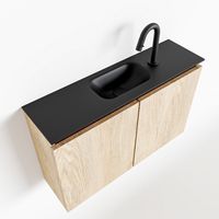 Toiletmeubel Mondiaz Ture | 80 cm | Meubelkleur Washed oak | Eden wastafel Urban Midden | 1 kraangat