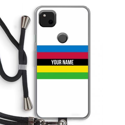 WK Wielrennen: Pixel 4a Transparant Hoesje met koord