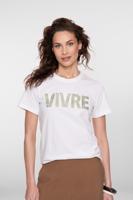 Geisha T-shirt Vivre 62069-24 T-shirt Korte Mouw 10 Off-white/ Green