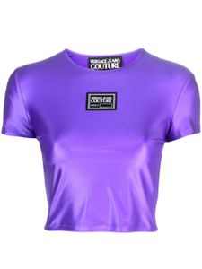 Versace Jeans Couture t-shirt crop à patch logo - Violet