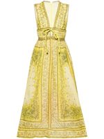 ZIMMERMANN bandana-print linen-blend dress - Jaune