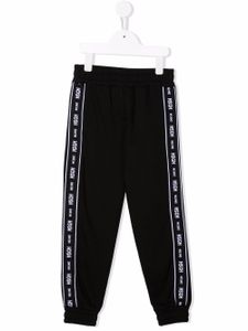 MSGM Kids pantalon de jogging à bande logo - Noir