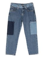 Emporio Armani Kids jean droit à poches contrastantes - Bleu