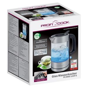 ProfiCook PC-WKS 1229 G waterkoker 1 l 1600 W Roestvrijstaal, Transparant