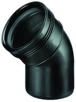 Wavin Bocht PP 45° Spie x Manchet Zwart 75mm - Slag- & Temperatuurbestendig