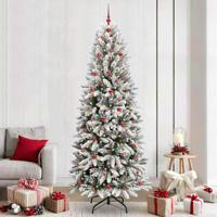 VidaXL Kunstkerstboom wit 240 cm pvc en plastic en staal en pe