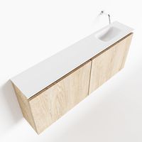 Toiletmeubel Mondiaz Ture | 120 cm | Meubelkleur Washed oak | Eden wastafel Talc Rechts | Zonder kraangat Toiletmeubel Mondiaz Ture | 120 cm | Meubelkleur Washed oak | Eden wastafel Talc Rechts | Zonder kraangat