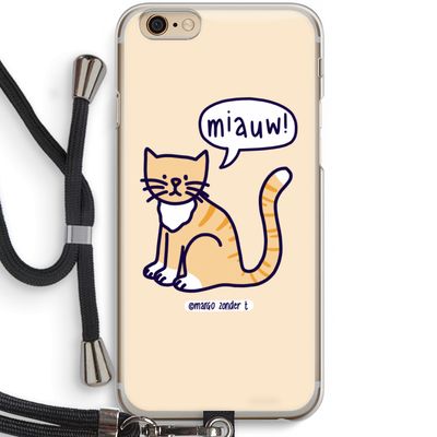 Miauw: iPhone 6 / 6S Transparant Hoesje met koord