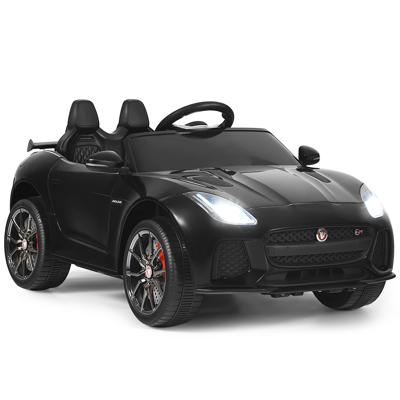 12V Jaguar F-Type SVR Kinderauto op Batterij Aangedreven Auto met Afstandsbediening Schokabsorberende Wielen Zwart