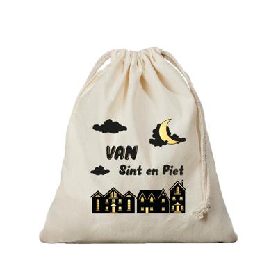 Sint en Piet cadeauzak - met sluitkoord - katoenen / jute zak - Sinterklaas - pakjesavond 25 x 30 cm Sint en Piet cadeauzak - met sluitkoord - katoenen / jute zak - Sinterklaas - pakjesavond 25 x 30 cm