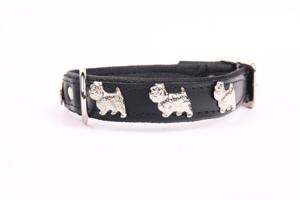 Leren halsband Westie