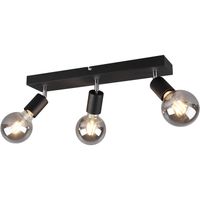 LED Plafondspot - Trion Zuncka - E27 Fitting - 3-lichts - Rechthoek - Mat Zwart - Aluminium - thumbnail