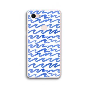 Blauwe golven: Google Pixel 3 XL Transparant Hoesje