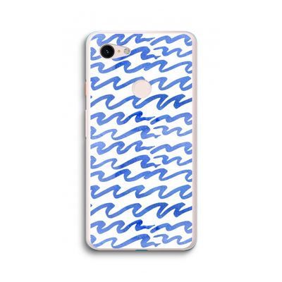 Blauwe golven: Google Pixel 3 XL Transparant Hoesje