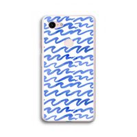 Blauwe golven: Google Pixel 3 XL Transparant Hoesje
