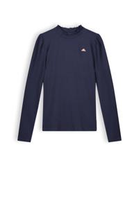 NoBell Meisjes shirt soft rib jersey - Kobus - Navy blauw