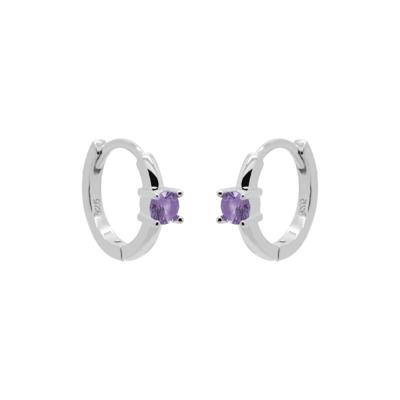 Karma Oorringen Hinged Hoops Single Solid Lavender 12 mm Zilver