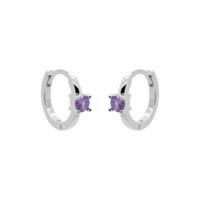 Karma Oorringen Hinged Hoops Single Solid Lavender 12 mm Zilver
