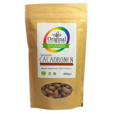 Original Superfoods Biologische Cacaobonen 400 Gram Original Superfoods Biologische Cacaobonen 400 Gram