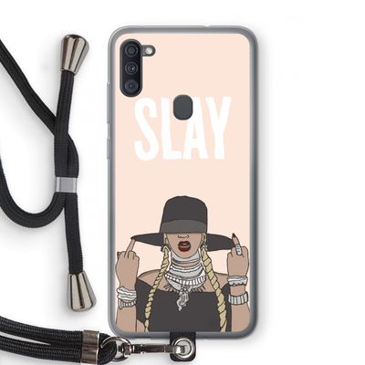 Slay All Day: Samsung Galaxy A11 Transparant Hoesje met koord