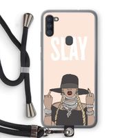 Slay All Day: Samsung Galaxy A11 Transparant Hoesje met koord