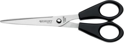 Westcott schaar, 15 cm, symmetrische ogen, zwart, op blister