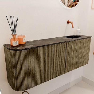 Toiletmeubel Mondiaz Joya Dlux | 111.6 cm | Meubelkleur Dusk | Faye wastafel Lava Wasbak Rechts | Zonder kraangat(en)