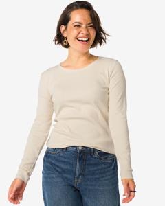 HEMA Dames Top Clara Rib Gebroken Wit (gebroken wit)