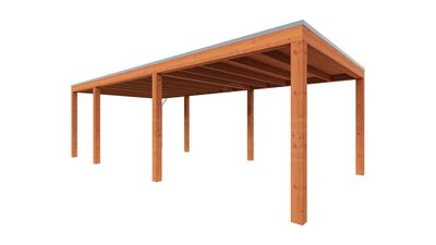 Trendhout Overkapping Palermo 775x370 cm- Plat dak- Hout- Trendhout