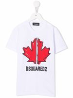 DSQUARED2 KIDS t-shirt à imprimé feuille d'érable - Blanc - thumbnail