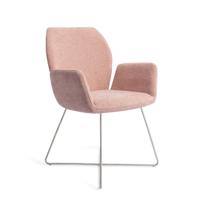Jesper Home Eetkamerstoel 'Misaki' Cross Steel, kleur Anemone