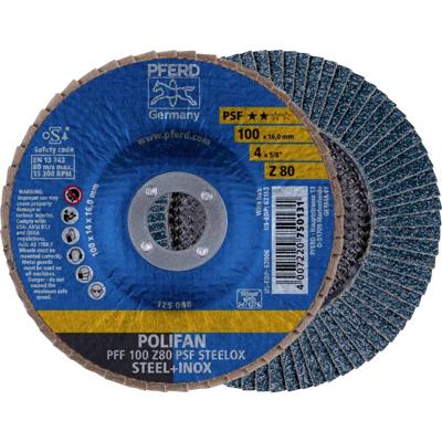 PFERD TOOLS 69300662 PFF 100 Z 80 PSF STEELOX/16,0 Lamellenschijf Diameter 100 mm Boordiameter 16 mm RVS, Staal 10 stuk(s)