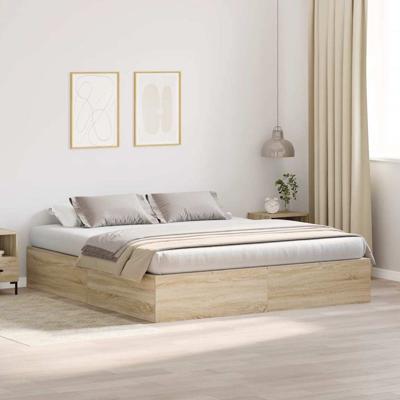 Bedframe Sonoma eiken 200 x 200 x 31.5 cm Bewerkt hout