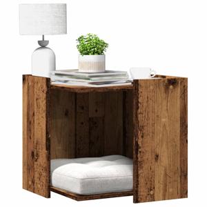 VidaXL Kattenbakkast 53x53x51 cm bewerkt hout oud houtkleurig