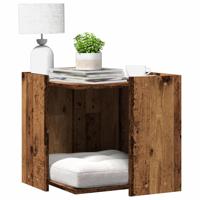 VidaXL Kattenbakkast 53x53x51 cm bewerkt hout oud houtkleurig VidaXL Kattenbakkast 53x53x51 cm bewerkt hout oud houtkleurig