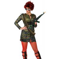 Carnaval verkleed accessoires wapens set - Soldaten machinegeweer 69 cm - kogelsriem