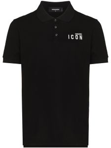 DSQUARED2 polo à imprimé Icon - Noir